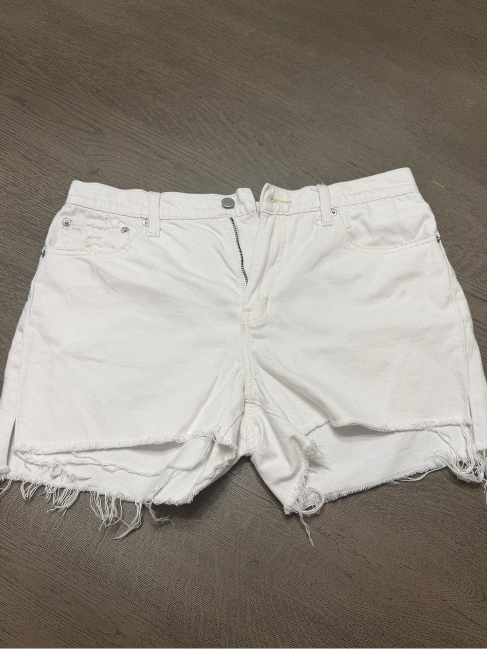 Pistola White High Waisted Denim Cut Off Shorts Size 29